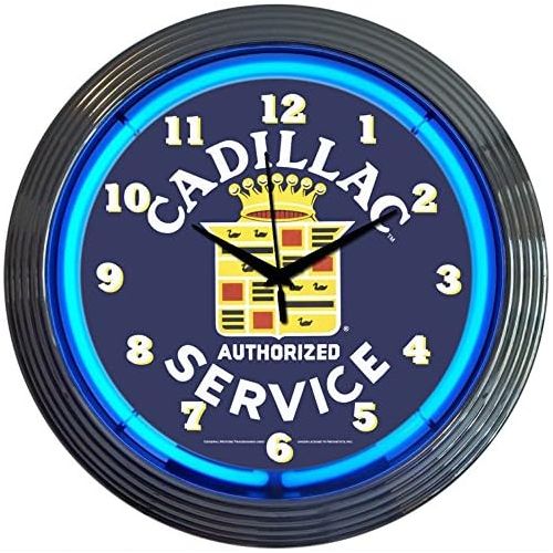  Neonetics Cars and Motorcycles Cadillac Service Neon Wall Clock, 15-Inch