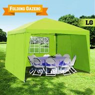 BenefitUSA EZ POP UP Wedding Party Tent 10x10 Folding Gazebo Beach Canopy W/Carry Bag 210D Oxford Fabric with 4 pcs Sidewalls