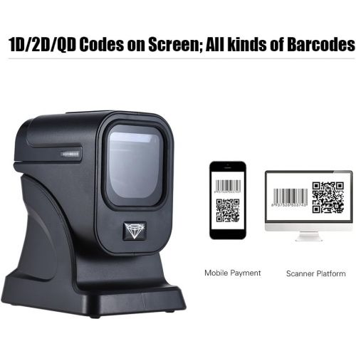  Aibecy High Speed Omnidirectional 1D2D Presentaion Barcode Scanner Reader Platform for Stores Supermarkets Express Bookshop