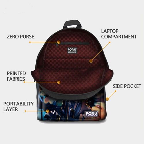  HUGS IDEA Fashion Animal Pattern School Travel Backpack for Boys