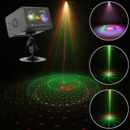 Laser Projector SUNY RG Gobos Projector Full Color Galaxy Projector LED Projection Aurora Laser Light Show Sound Activated DJ Laser Lights Machine Party Light Xmas Disco Holiday Ch