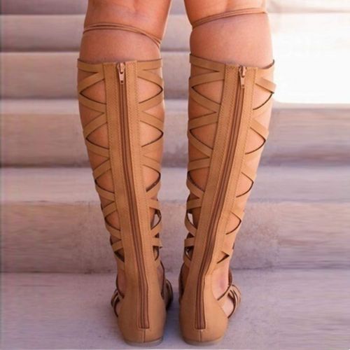  WWricotta Schuhe WWricotta Summer Women Ladies Fashion Casual Flats Knee High Boots Roma Shoes Sandals