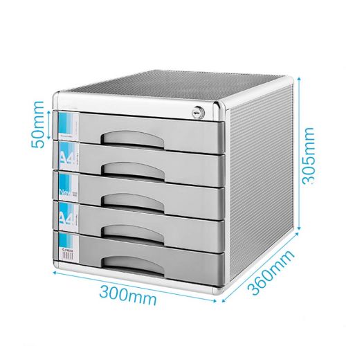 ZCCWJG File Cabinet, Desktop high Drawer Office Storage Box can be Locked (Aluminum Alloy 5 Layers) (Color : B)