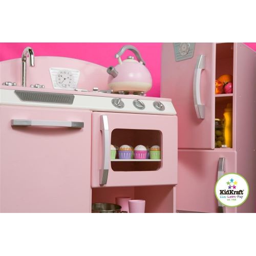 키드크래프트 KidKraft Kidkraft Retro Kitchen and Refrigerator in Pink