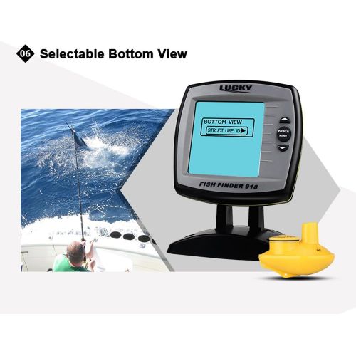  Lixada LUCKY Fish Finder FF918-WS Wireless Sonar Depth 125KHz Sonar Frequency Fish Locator Boat Fishfinder Fish Detector