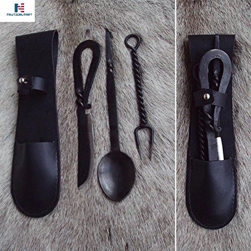  NAUTICALMART Medieval Knife, Fork & Spoon Cutlery Set, Perfect for LARP