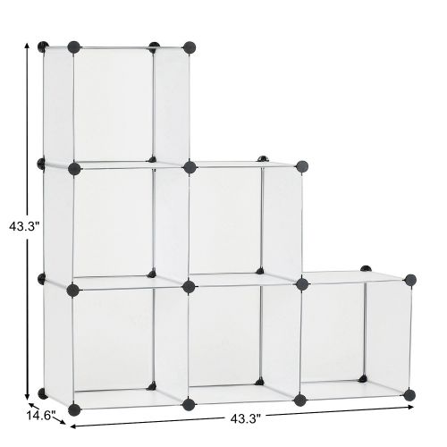  BASTUO 9-Cubes DIY Storage Cabinet Bookcase Shelf Baskets Modular Cubes,Closet for Toys.Books,Clothes,White with Doors