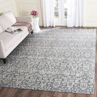Safavieh Vintage Collection VTG437N Transitional Floral Damask Navy and Cream Distressed Area Rug (3 x 5)