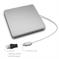 Cisasily Type-C Superdrive External DVD/CD Reader and DVD/CD Burner for Latest Mac Pro/MacBook Pro/ASUS /ASUS/DELL Latitude with USB-C Port Plug and Play (Silver)
