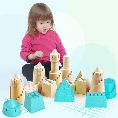  AODLK Children Sand Beach Toys Kit Castle Mould Beach Seaside Toys 13Pcs Random Color Food Grade TPE Material Soft Plastic Pool Toy Set for Toddlers Bucket and Spade Beach Set