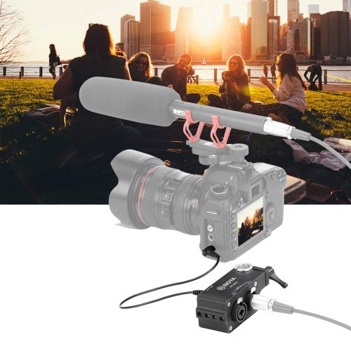  Boya BOYA by-MA2 Dual Channel XLR to 3.5mm Audio Mixer Adapter for DSLR Camera Camcorder DV with Andoer Cleaning Cloth