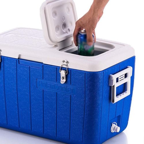  Cooler Box Camping Multifunction Plastic Creative with Temperature Display - Household Travel Insulation Box - Outdoor Picnic - Blue