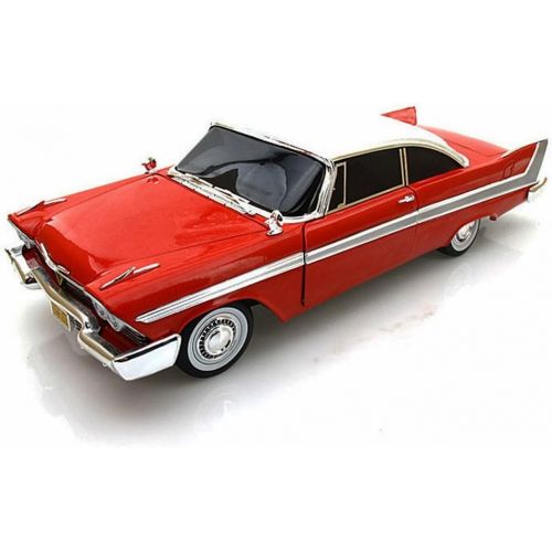  Auto World 1958 Plymouth Fury, Red Silver Screen Machines Christine AWSS102 - 118 Scale diecast Model car