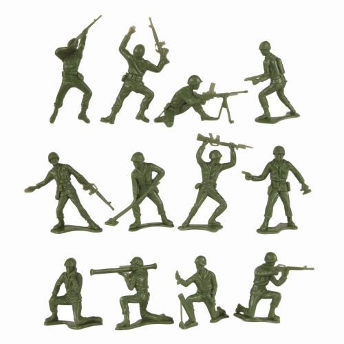  Tim Mee Toy TimMee Plastic Army Men - Green vs Tan 100pc Toy Soldier Figures - Made in USA