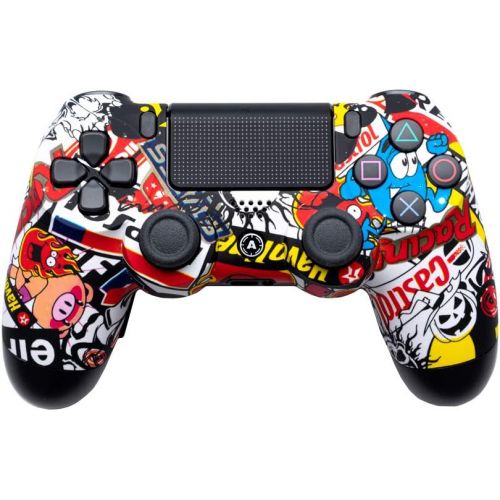  AimControllers PS4 Slim DualShock 4 PlayStation 4 Wireless Controller - Custom AimController Joker White with Paddles. Left X, Right O