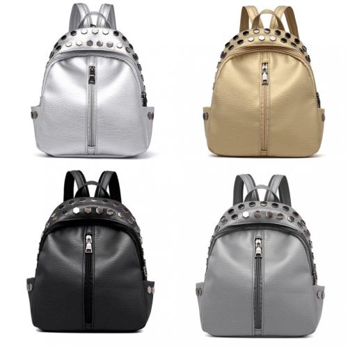  ZYEE_BAG Clearance Sale! Vintage Womens Rivets Leather Backpack Satchel Travel School Rucksack Bag  ZYEE