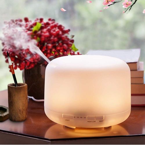  ZRK Air Purifier-Aromatherapy Machine 500ML Household Nebulizer-Silent Round Ultrasonic Seven Color Night Light Mini Humidifier-Complete Specifications-Plug and Play