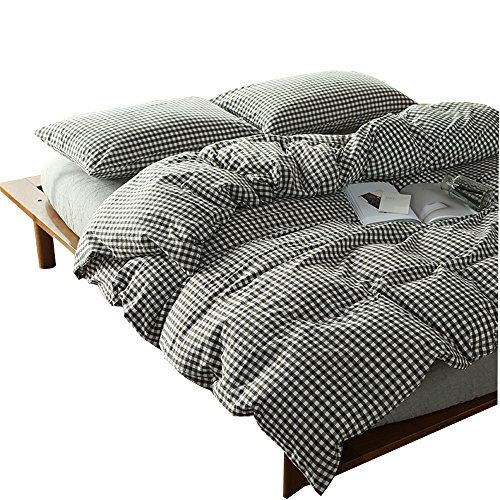  OTOB King Duvet Cover Kids Cotton 100 with 1 Comforter Cover 2 Pillowcases, Reversible Home Texitle Bedding Collection Gift Sets for Teen Boys Girls Bed, Gray and Blue Triangle Dia