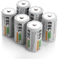 [아마존 핫딜] [아마존핫딜]EBL D Battery D Size Rechargeable Batteries 10,000mAh Ni-MH, Pack of 6 - ProCyco Technology