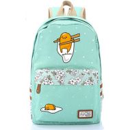 Gumstyle Gudetama Egg Calico Canvas Backpack Rucksack Schoolbag Shoulder Bag for Boys and Girls Green 4