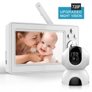 BABLE Bable Baby Monitor with Camera, 5 Inch 720P Video Baby Monitor with Infrared Night Vision Camera, Remote ControlPan 360˚ & Tilt 90˚ Temperature MonitorTwo-Way TalkSound AlarmU