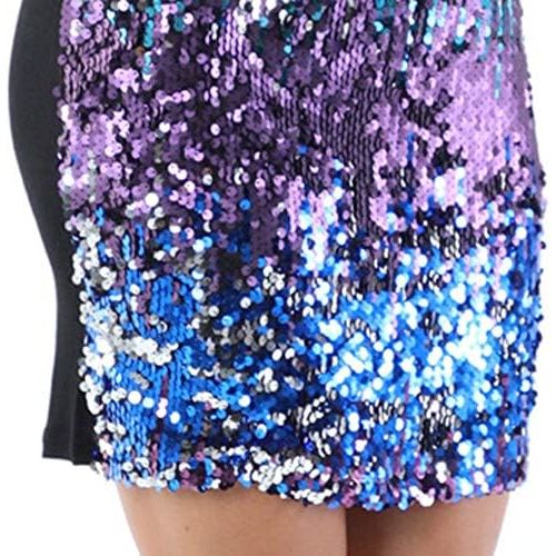  WWricotta Women Sexy Fashion Off Shoulder Sleeveless Sequins Party Dress Bodycon