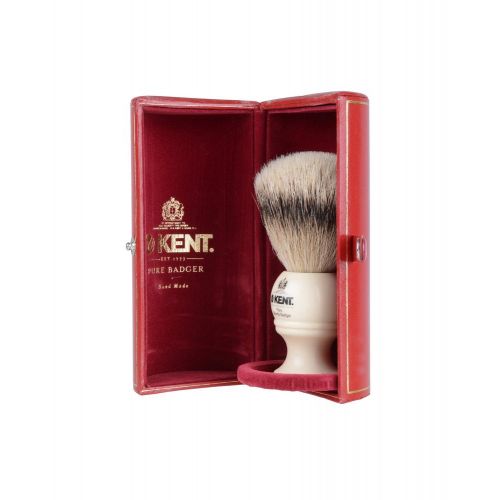  Kent BK4 Cream Traditional Small Silver Tip Badger Shave Brush