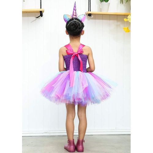  AQTOPS Girls Birthday Party Tutu Outfits Fluffy Tulle Dress Costumes