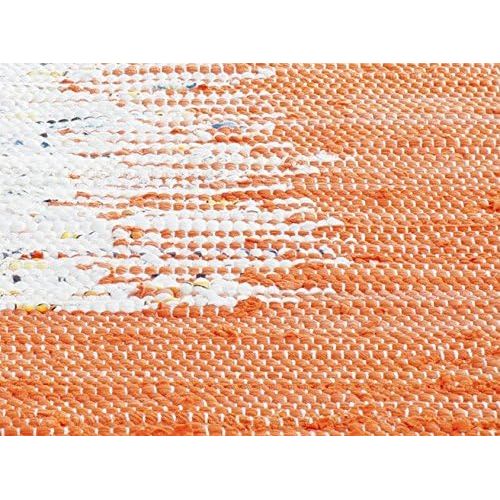  Safavieh Montauk Collection MTK711C Handmade Flatweave Ivory and Orange Cotton Area Rug (3 x 5)