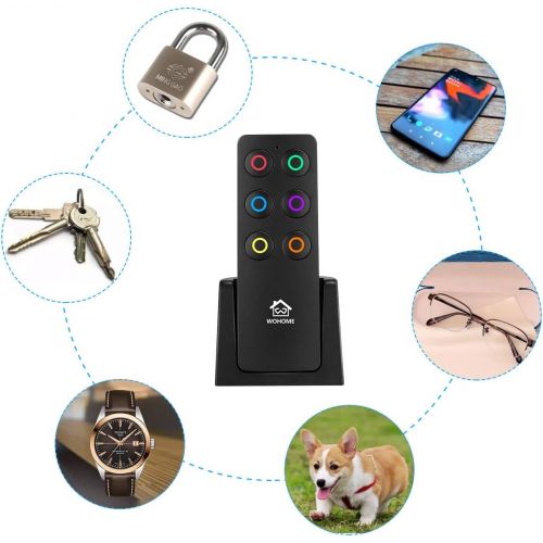  [아마존베스트]Wireless Key Finder, WOHOME Key Tracker Anti-Lost Alarm RF Item Key Locator for Key Chain Tracker Pet Tracker Wallet Tracker Remote Finder (6 Receivers)