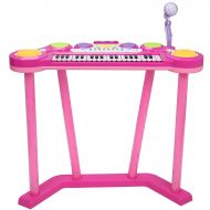 AyaMastro Kids Pink 37 Key Electronic Keyboard Piano Musical Organ w Microphone & Recordable
