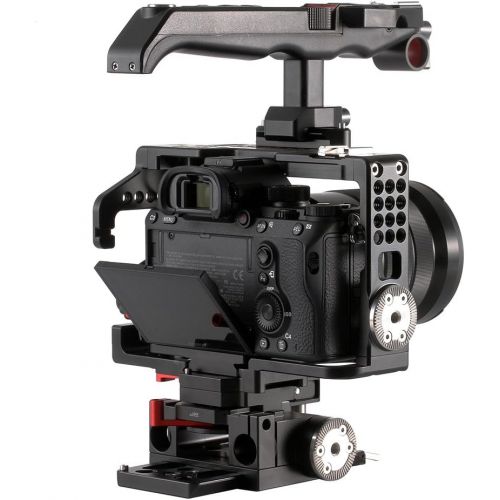  JTZ DP30 JL-JS7 Camera Cage with 15mm Rail Rod Baseplate Rig and Top Handle+Electronic Handle Grip for SONY A7,A7II,A7R,A7RII,A7S,A7SII DSLR Cameras