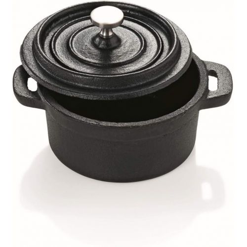  My-Gastro Mini Cocotte rund schwarz Topf 10cm Gusseisen Brater Auflaufform