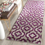 Safavieh Porcello Collection PRL7734B Light Grey and Purple Runner (24 x 67)
