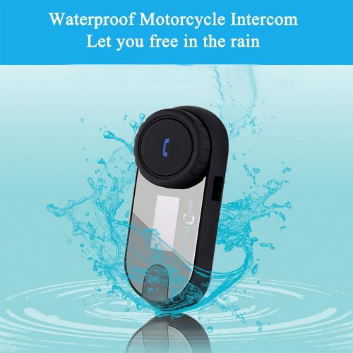  FreedConn T-COMSC Motorcycle Helmet Bluetooth Intercom Interphone Headset Headphones Kit for 2 or 3 Riders/LCD Screen / MP3 Player/GPS/FM Radio/Hands Free (1 Pack with Hard Cable)