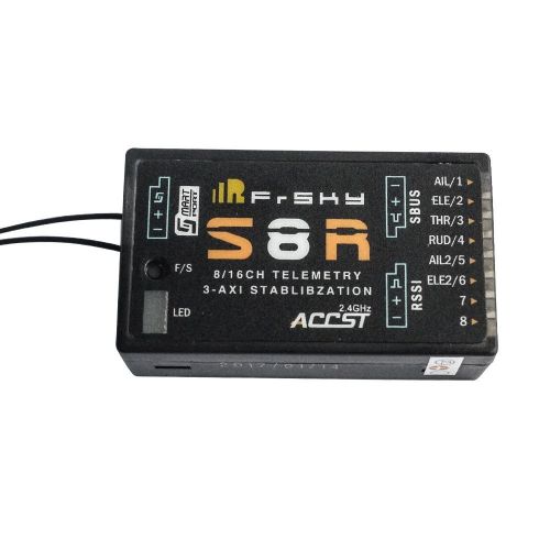  FrSky S8R 816ch Receiver w 3-Axis Stabilization + Smart Port, SBUS