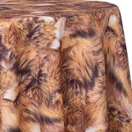 Ultimate Textile Faux Fur 114-Inch Round Patterned Tablecloth