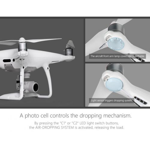  Cinhent Drone Accessories Kit,1 Set Air-Dropping System for DJI Phantom 4 Series Quadcopter, Repair Equipment, Remote Control Helicopter RC Flying Toy Parts, Air Throw Device