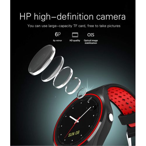  Himeher Bluetooth Smartwatch Fitness Uhr Intelligente Armbanduhr Fitness Tracker Smart Watch Sport Uhr mit Kamera Schrittzahler Schlaftracker Kompatibel fuer Damen Herren fuer Androi