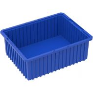 Akro-Mils 33228 Akro-Grid Slotted Divider Plastic Tote Box, 22-38 -Inch Length by 17-38-Inch Width by 8-Inch Height, Case of 3, Blue
