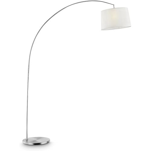  OK Lighting OK-9747-2 80 H Oma Brushed Nickel Arch-Floor Lamp with Satin White Shade