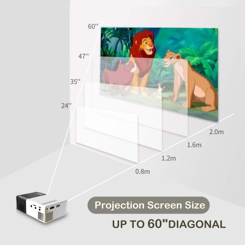  [아마존베스트]ARTlii Pico Projector - Artlii 2019 New Pocket Projector, Mini Projector Compatible with Laptop, iPhone Smartphone for Cartoon and Movie, Kid Gift