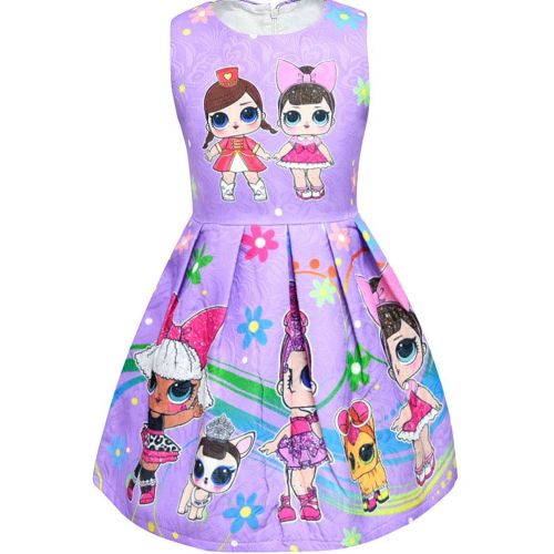  WNQY Girls Surprise Princess Costume Doll Digital Print Party Gown Dress for Doll Surprised