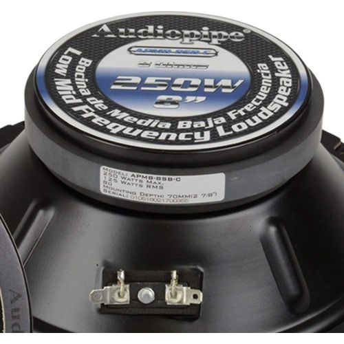  Audiopipe APMB-8SB-C 8 Inch 250 Watt Low Mid Frequency Midwoofer Car Loudspeaker (8 Pack)