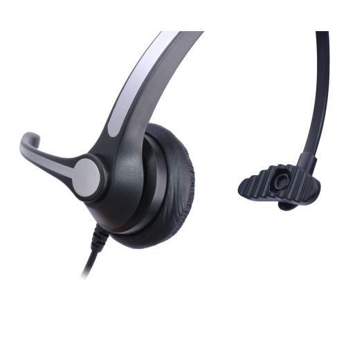  Audicom Wired Call Center Hands-free Headset Headphone Noice Cancelling Microphone + Quick Disconnect for Avaya Nortel Nt Yealink Ge Emerson Viop POE Office Desktop Telephone Ip Ph