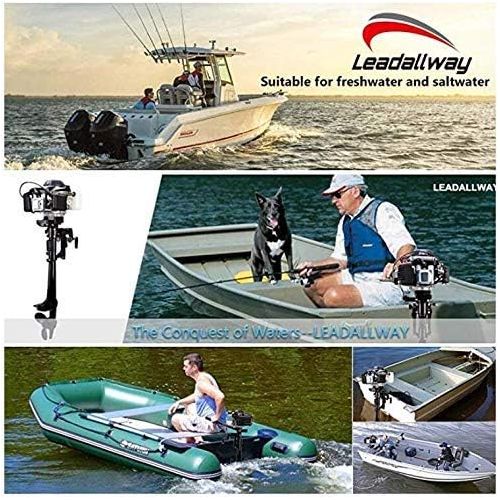  LEADALLWAY 4.0HP Outboard Motor 4 Stroke Inflatable Boat Engine Air Cooled Fishing Boat Motor Improved Model
