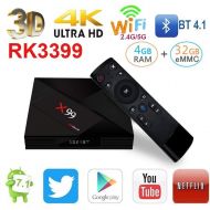 YIMOHWANG X99 Smart TV Box Android 7.1 RAM 4GB ROM 32GB UHD 4K 2.4G / 5G WiFi BT4.1 HDR10 HD Media Player w/ 2.4G Air Mouse Remote Control