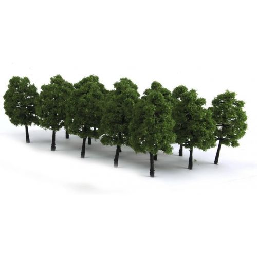 [아마존베스트]WINOMO 20pcs Model Trees Miniature Landscape Scenery Train Railways Trees Scale 1:100 Dark Green