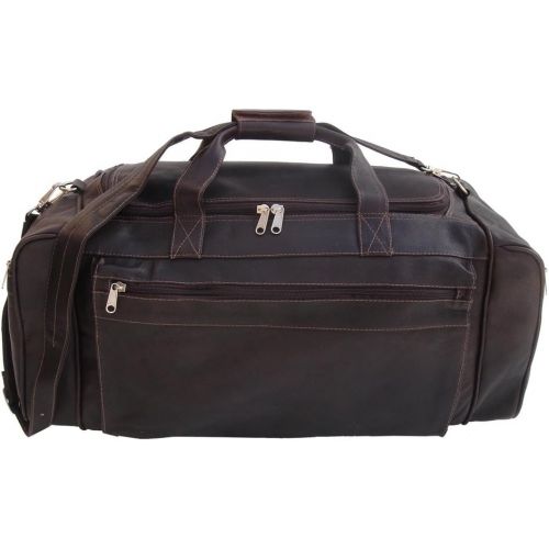  Visit the Piel Leather Store Piel Leather Large Duffel Bag, Saddle, One Size