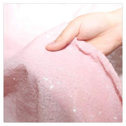  QueenDream Pink Sequin Fabric Sequin Backdrop Fabric Sequin Tablecloth Cover for Candy Cake Table Cover Decoration Fantasy Fabric